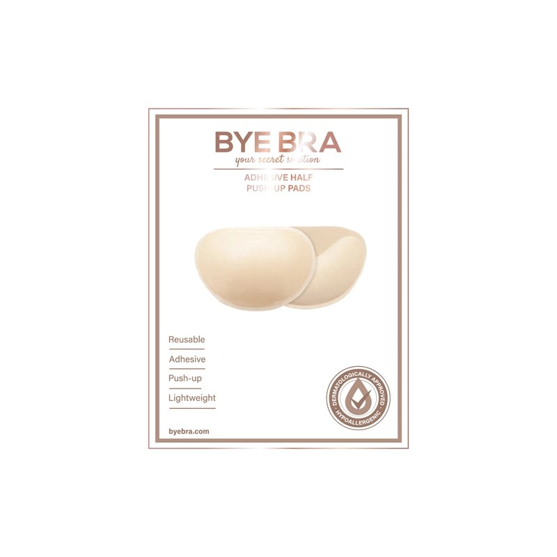 Wkładki przylepne do biustonosza - Bye Bra Adhesive Half Push-Up Pads Nude